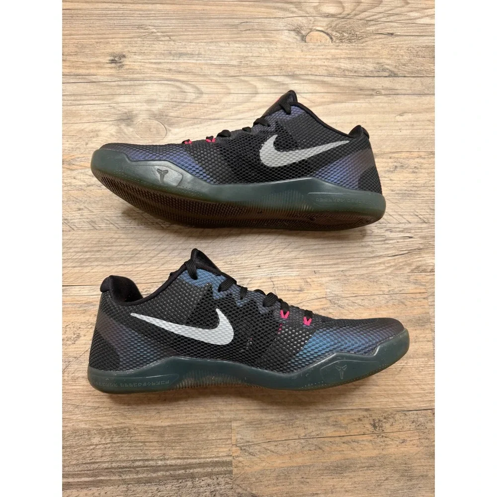 Nike Kobe 11 EM Low Invisibility Cloak Black Silver Pink 836183-005 Mens 10.5